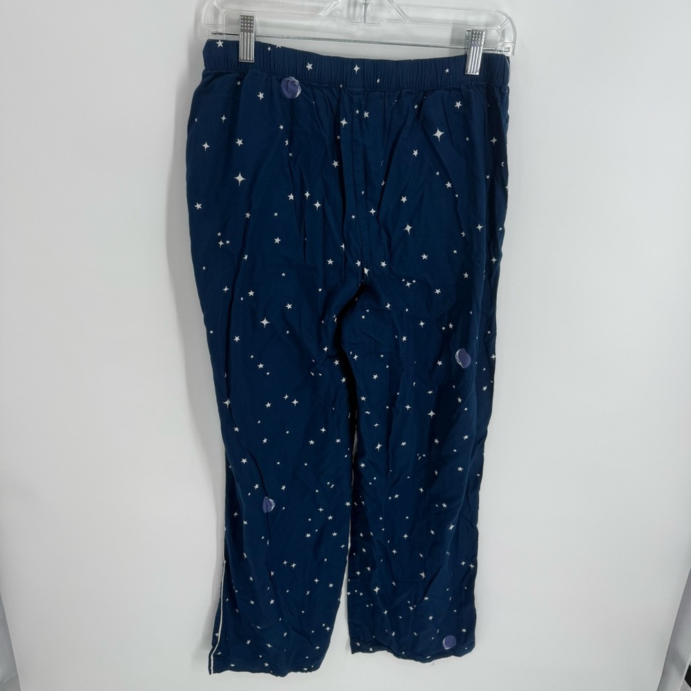 VICTORIA'S SECRET Star Moon PAJAMAS Size Medium Blue  COTTON Flannel 2-piece - Picture 6 of 7